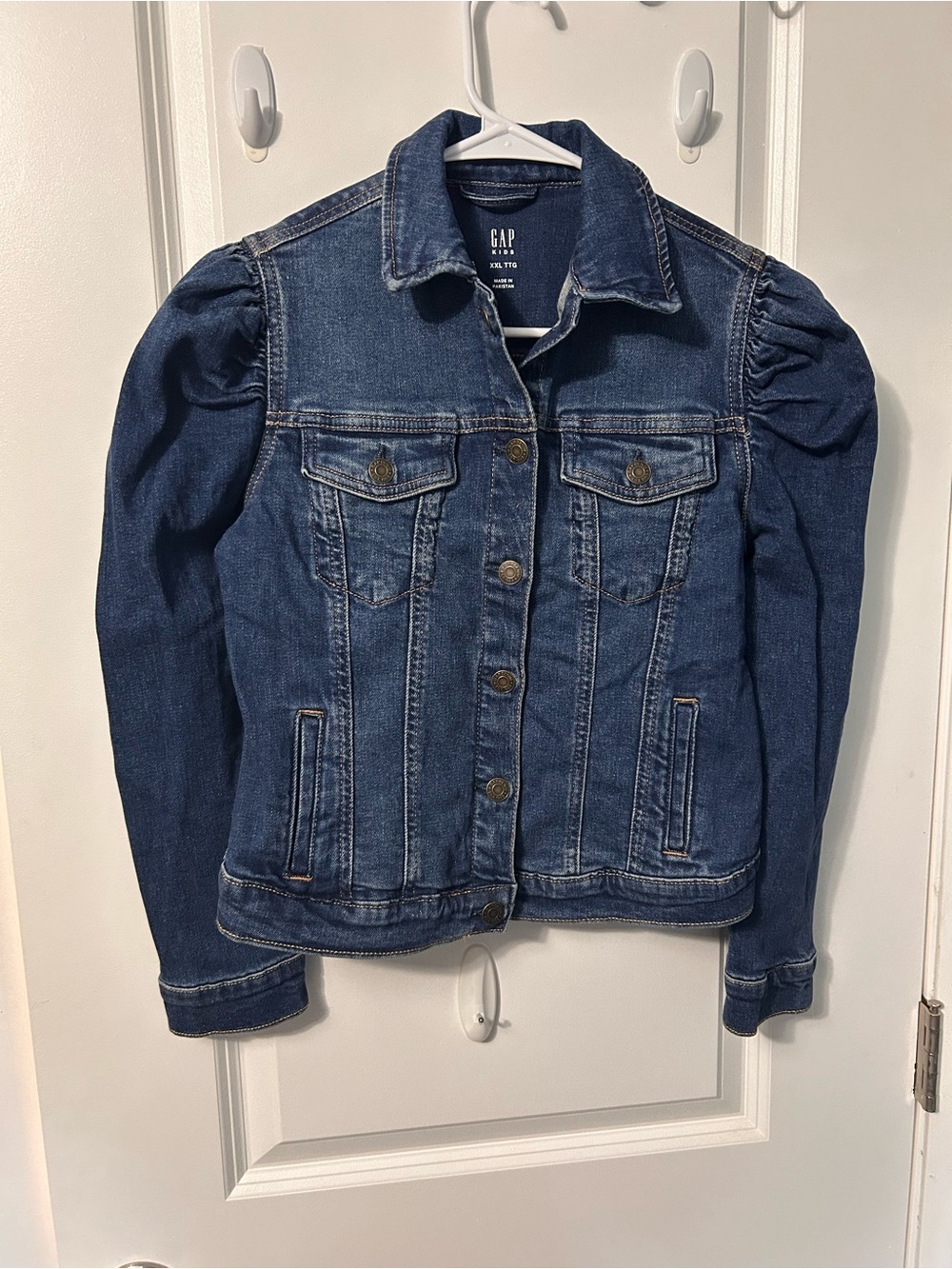 Kids GAP Minnie Mouse Dark Blue Denim Jacket with Puff Shoulders